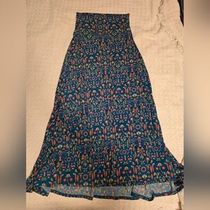 LuLaRoe Asymmetrical Blue Maxi Skirt for Casual Wear